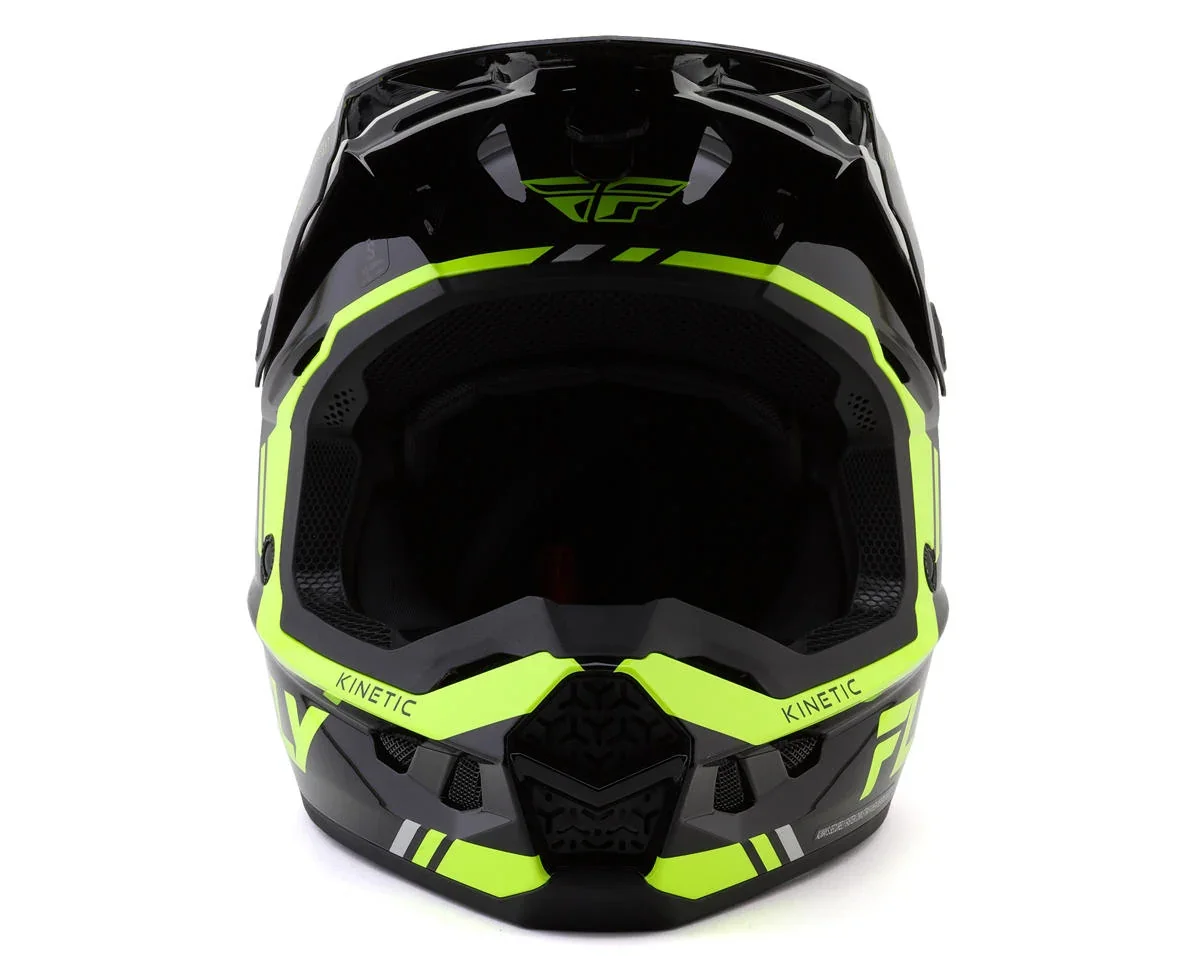 Fly Racing Kinetic Verdict Helmet (Black/Hi-Vis/Grey) (XL)
